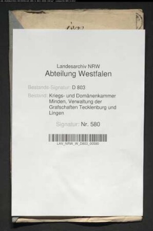 Vererbpachtung eines Grundes vom Kolon Diecksweigmann, Kirchspiel Wersen, an den Kötter Kreymeyer, Bauerschaft Düte, Kirchspiels Cappeln