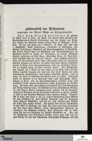 Lebensabriß des Vollendeten