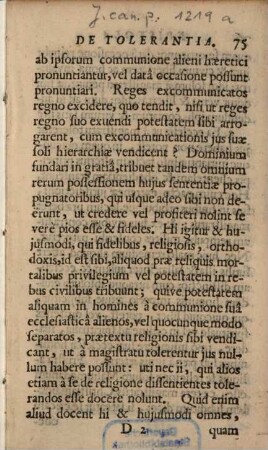 Ioan. Lockii Epistola de tolerantia