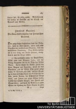 Zweites Kapitel. Die ältern Völkerschaften des Petraeischen Arabiens.