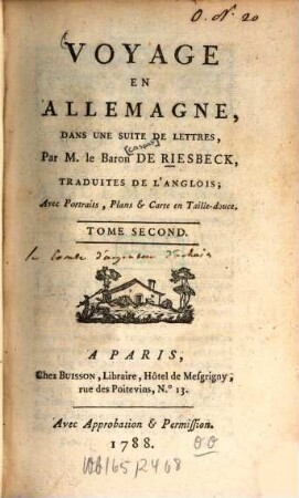 Voyage en Allemagne : Dans une suite de lettres, 2.