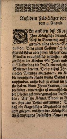 Extract-Schreiben aus dem Läger vor Cracaw v. 4., 6. u. 11. Aug.