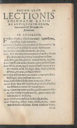 Lectionis Emendatae Ratio Ex Antiquorum Grammaticorum et librorum observatione.