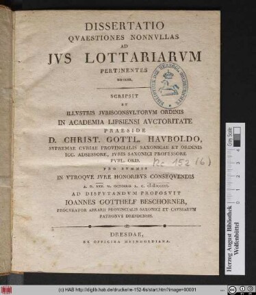 Dissertatio Qvaestiones Nonnvllas Ad Jvs Lottariarvm Pertinentes Sistens
