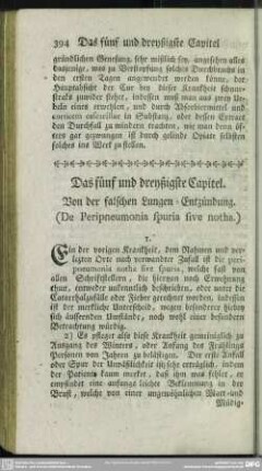 Das fünf und dreyßigste Capitel. Von der hitzigen Lungen-Entzündung. (De Peripneumonia spuria sive notha.)