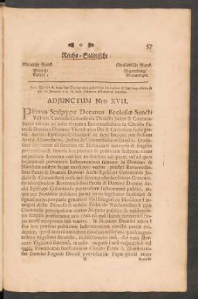 Adjunctum Nro XVII. Petrus Scalpype Decanus Ecclesiae Sancti ...