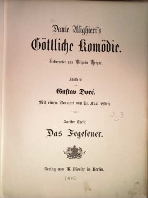 Dante Alighieri's Göttliche Komödie, 2. Das Fegefeuer