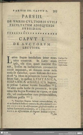 Pars III. De Variis Cultioris Stili Facultatem Absequendi Subsidiis