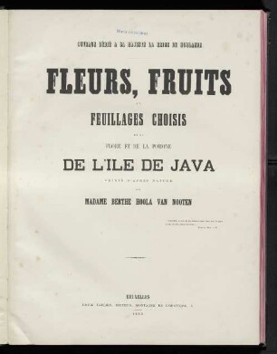 Fleurs, fruits et feuillages choisis de la flore et de l'île de Java : peints d'après nature