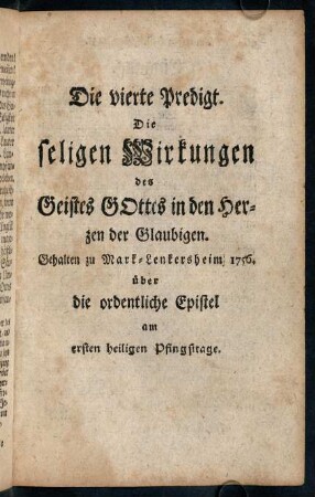95-122, Die vierte Predigt.