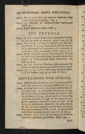 186-207, Ius Feudale - Disputationes Iuris Canonici et Ecclesiastici