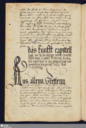 das funfft capittell sagtt wie sy die burger wider sameltte vnnd vonn Kaysser friderich barbarosa