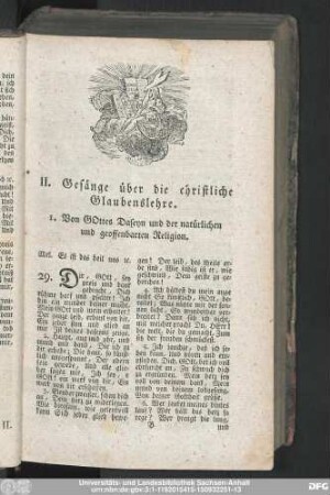 II. Gesänge über die christliche Glaubenslehre.