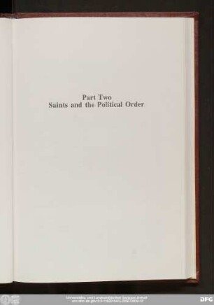 Part Two Saints and the Political Order