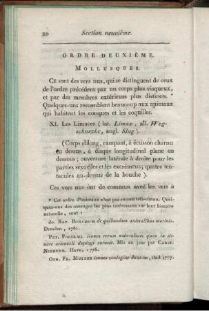Ordre Deuxième. Mollusques.