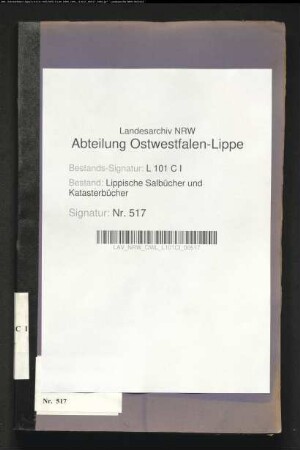 Namensregister zum Salbuch der Stadt Blomberg von 1863