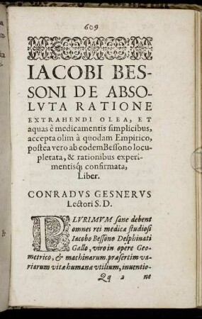De Absoluta Ratione Extrahendi Olea, Et aquas e medicamentis simplicibus