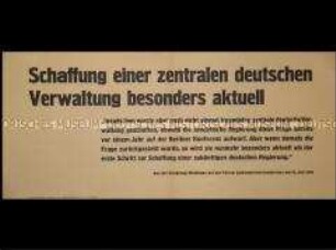 Maueranschlag mit einem Zitat aus der Erklärung von Molotow auf der Pariser Außenministerkonferenz