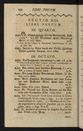 282-302, Sectio XIII. Libri Precum - Sectio XIV. Libri Poetici Sacri Variis Linguis Conscripti