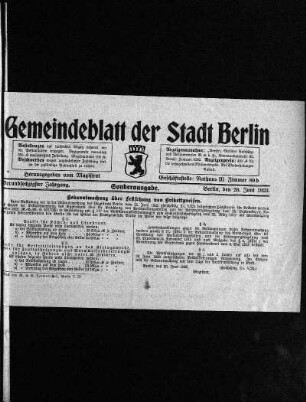 Sonderausgabe, 26. Juni 1923