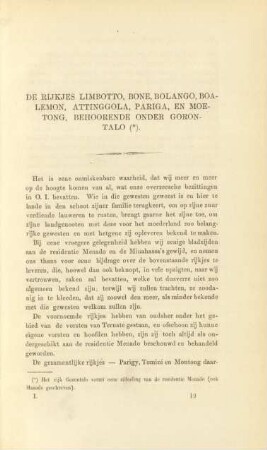 De rijkjes Limbotto, Bone, Bolango, Boalemon, Attinggola, Pariga, en Moetong, behoorende onder Gorontalo
