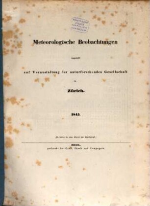 Meteorologische Beobachtungen. 1845