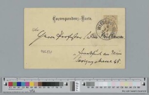 Postkarte an Julius Stockhausen