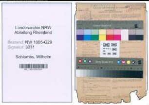 Entnazifizierung Wilhelm Schlombs , geb. 22.03.1891 (Bahninspektor)