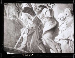 Klosterkirche; Schiff, Deckenbild Mariä Himmelfahrt, vor der Restaurierung, Detail