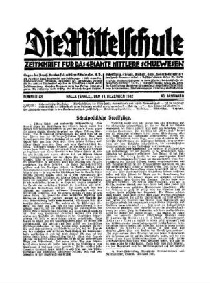 Schulpolitische Streifzüge