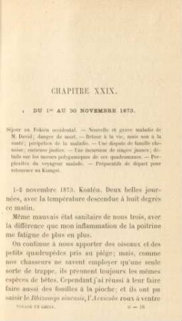 Chapitre XXIX. Du 1er au 30 novembre 1873