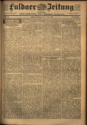 Zweite Ausgabe vom Samstag, den 17. Mai 1902.