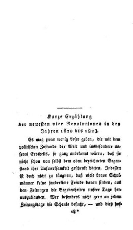 Kurze Erzählung der neuesten vier Revolutionen in den Jahren 1820 bis 1823