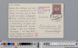 Postkarte an Richard Dehmel