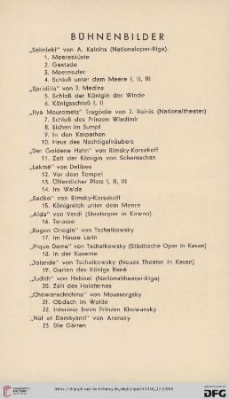 Bühnenbilder (Nr. 1-33)