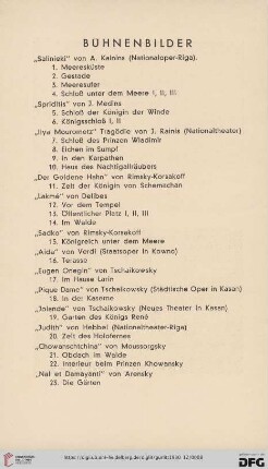 Bühnenbilder (Nr. 1-33)