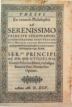 Theses ex universa philosophia