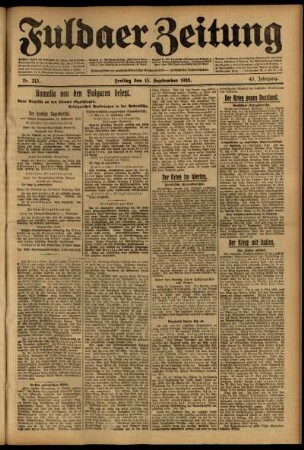 Ausgabe vom Freitag, den 15. September 1916.