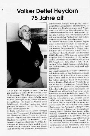 Volker Detlef Heydorn 75 Jahre alt