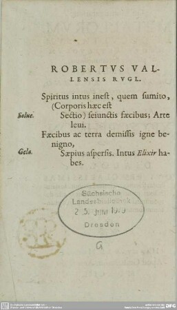 ROBERTVS VALLENSIS RVGL.