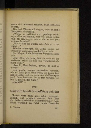 LVII. Und wird feierlich der König gekrönt