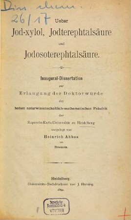 Ueber Jod-xylol, Jodterephtalsäure und Jodosoterephtalsäure