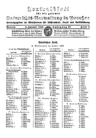 Prüfungen im Jahre 1925 : [Amtlicher Teil]