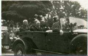 Paul von Hindenburg und Karl Russell am Deutschen Eck bei der Feier zum Ende der alliierten Besetzung des Rheinlandes
