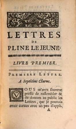 Les Lettres. 1. (1699)