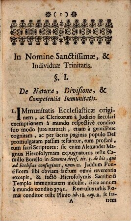 Immunitas Personalis Clericorum, aliarumque personarum immunium, Clarâ ac succinctâ methodo explicata