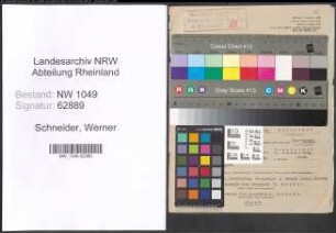 Entnazifizierung Werner Schneider , geb. 15.06.1921 (Kaufmaennischer Angestellter)