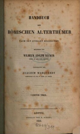 Handbuch der römischen Alterthümer. 4