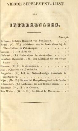 Vierde supplement-lijst der inteekenaren