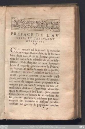 Preface De L'Auteur, Et L'Argument Des Livres.